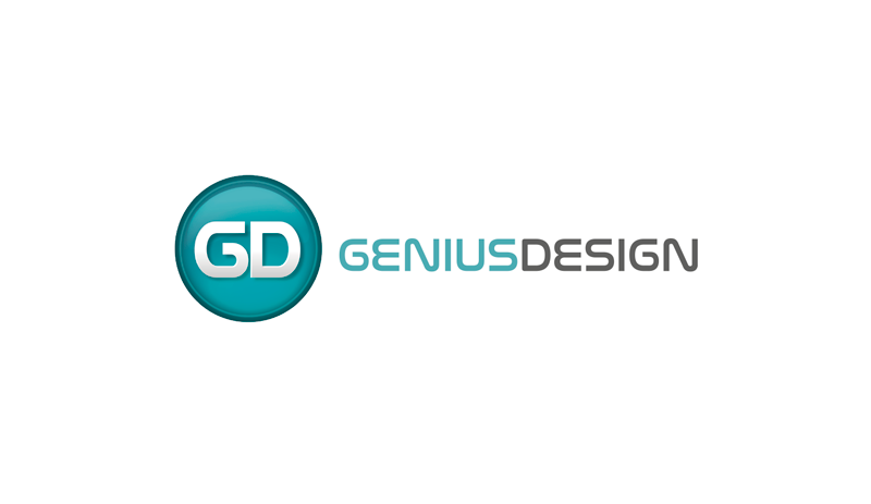 Primeira evolução do logotipo da GeniusDesign para transmitir tecnologia, modernidade e design.